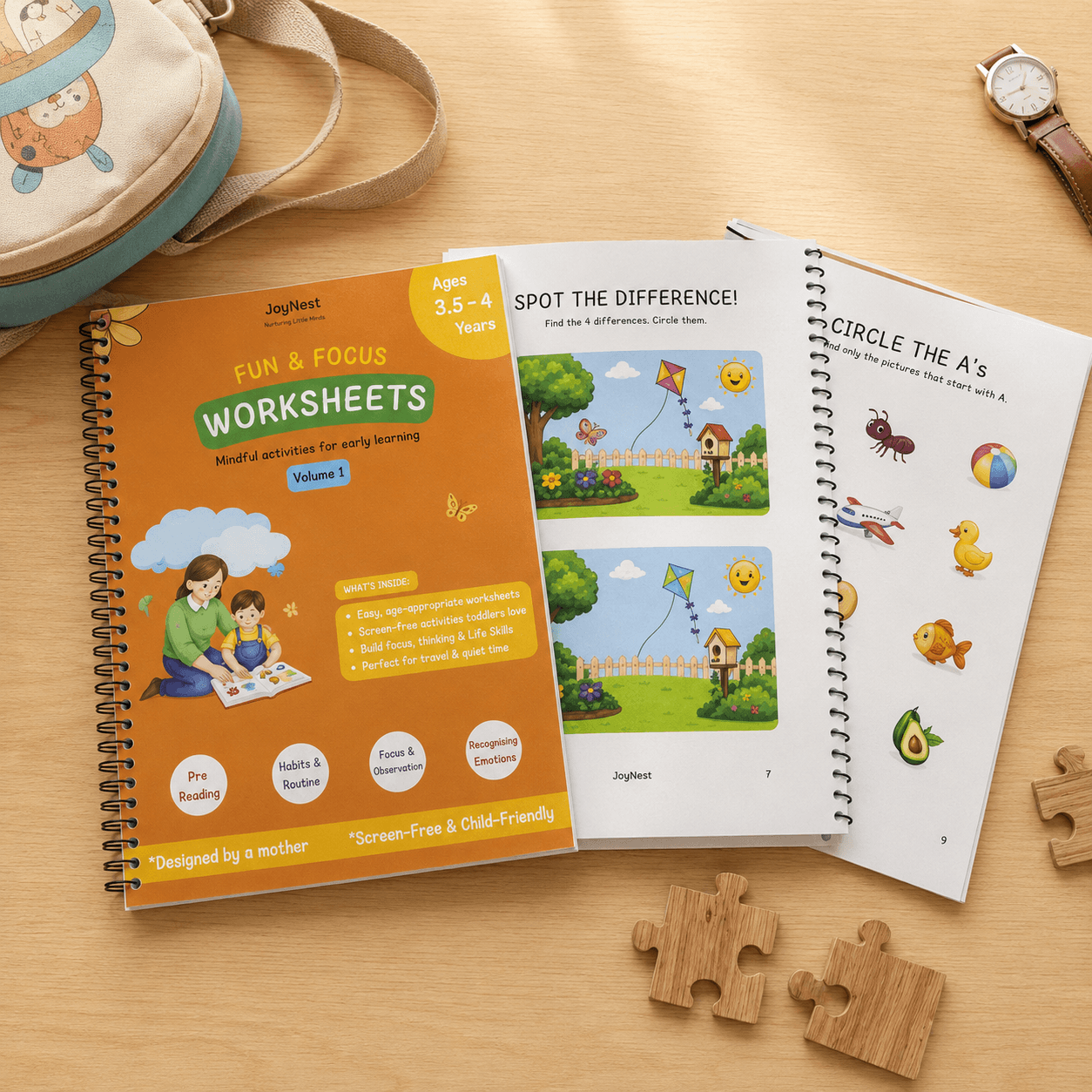 Fun & Focus Worksheets 3.5-4 Years Vol 1 activity book for ages 3.5 - 4