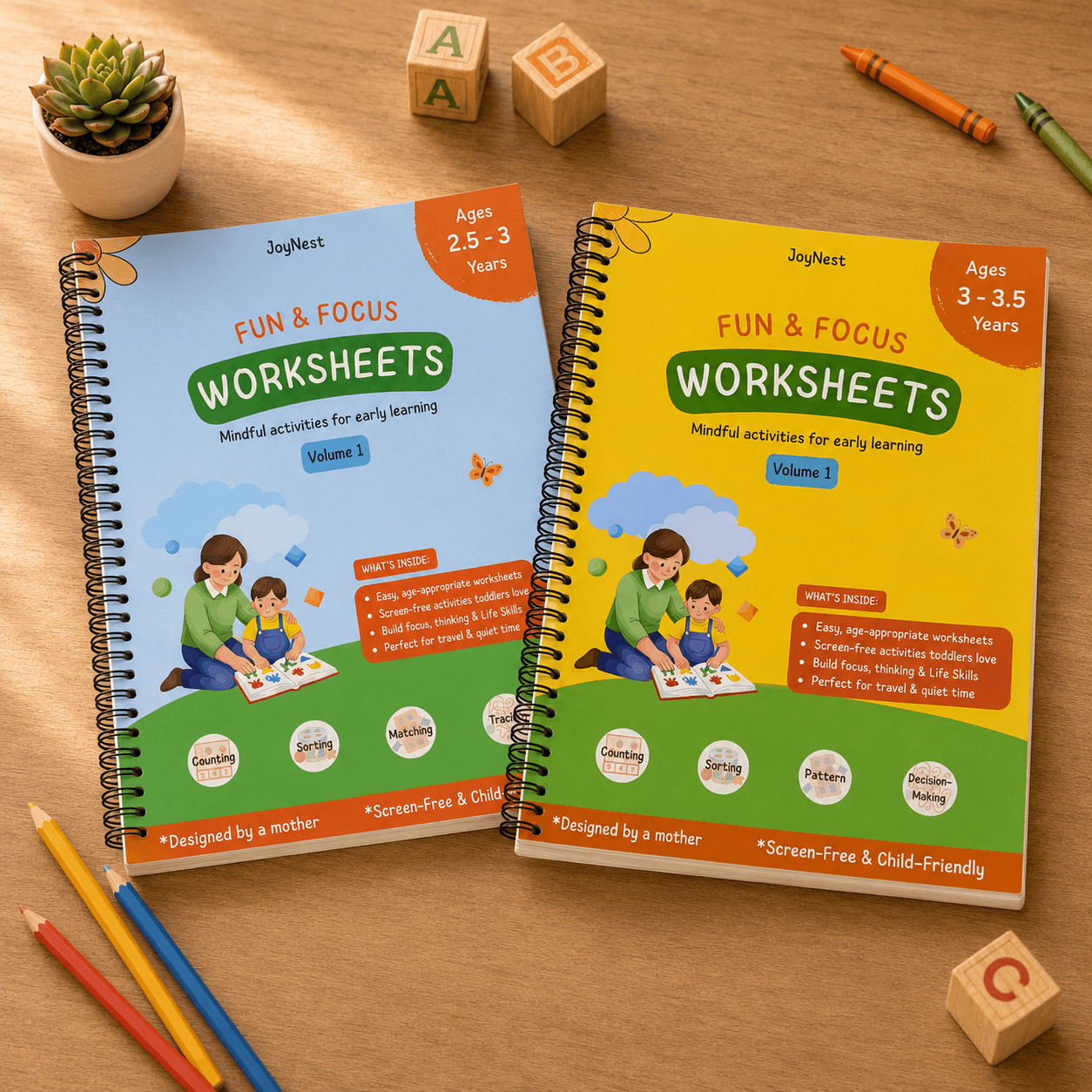 One box. The next few months, already figured out. — JoyNest activity workbook for 2.5-3.5 Years