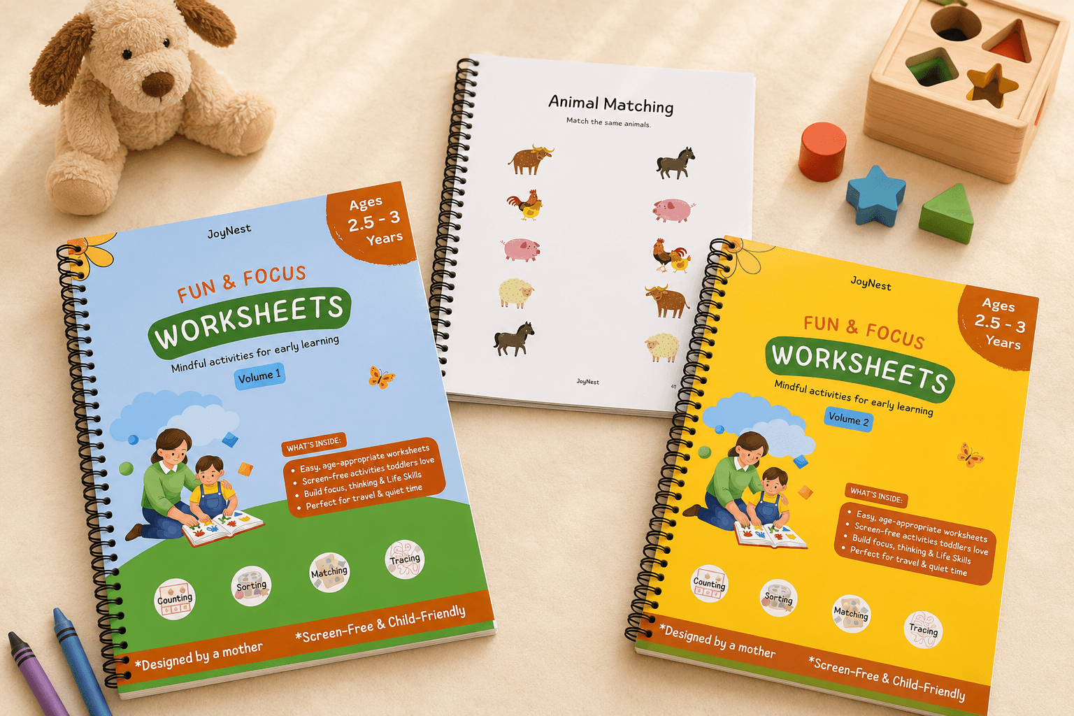 Fun & Focus Worksheets 2.5-3 Years · Combo activity book for ages 2.5 - 3
